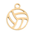Volley Ball Charm – 18K Gold Plated Stainless Steel Sports Jewelry Pendant - charm | Sunflower Soul Boutique
