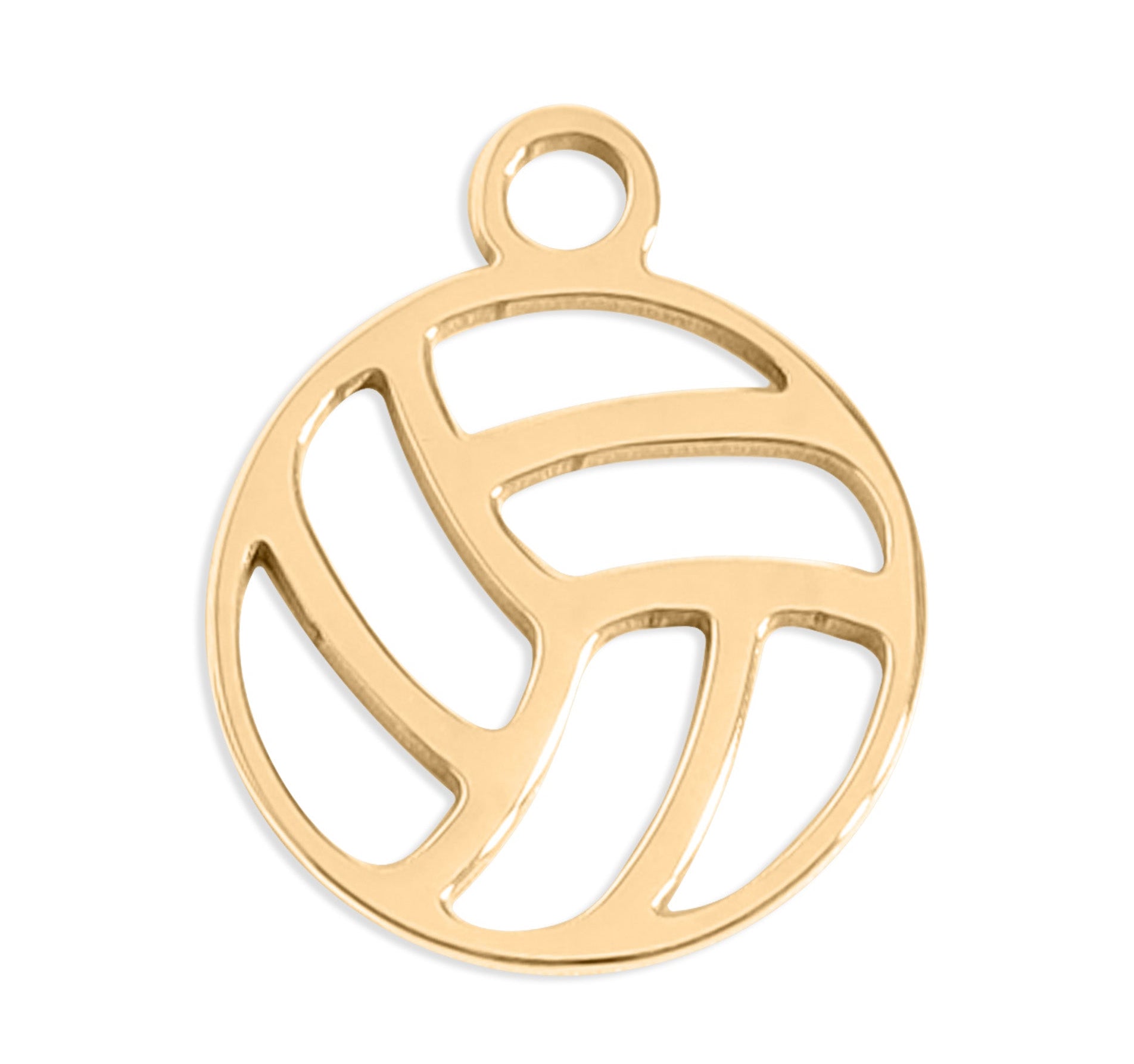 Volley Ball Charm - 18K Gold Plated Stainless Steel Sports Jewelry Pendant