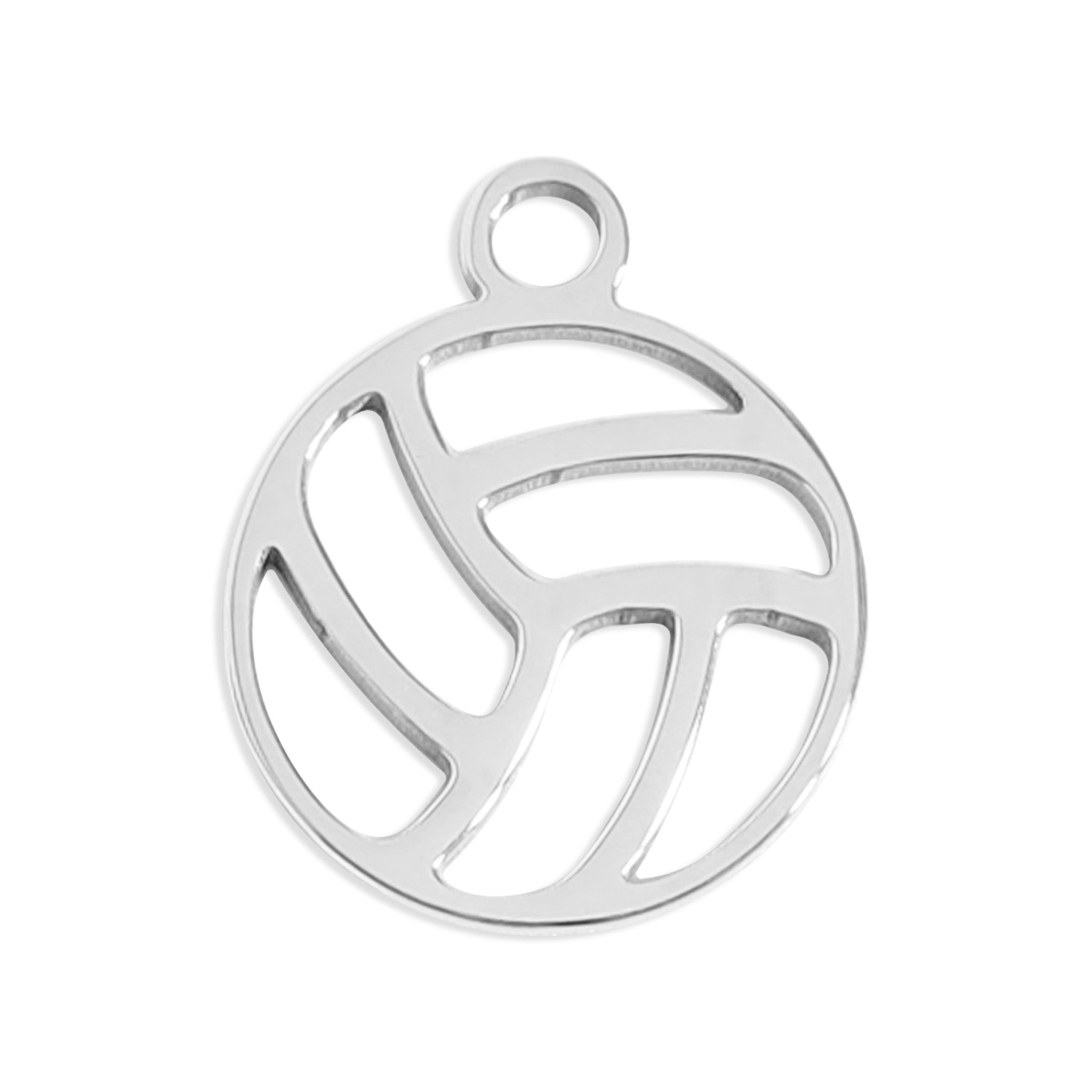 Volley Ball Charm - 18K Gold Plated Stainless Steel Sports Jewelry Pendant