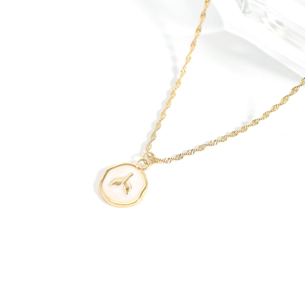 Whale Tail Charm – 18K Gold Pendant | Waterproof White Epoxy Nautical Jewelry - charm | Sunflower Soul Boutique