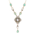 White Mother of Pearl and Blue Turquoise Golden Barcelona Y-Necklace