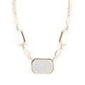 White Mother of Pearl and Golden Bronze Statement Necklace