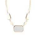 White Mother of Pearl and Golden Bronze Statement Necklace