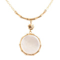 White Mother of Pearl Golden Statement Pendant Necklace