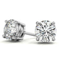 Lab Grown Diamond Earrings – 2 Carat Studs in 14K Gold | AGI Certified Sparkle