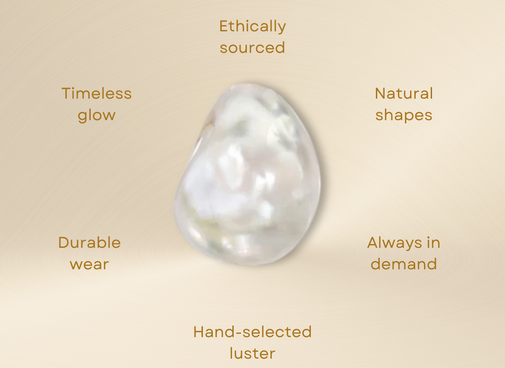 Freshwater Pearl Necklace – 18K Gold Charm Holder | Waterproof Stainless Steel Jewelry