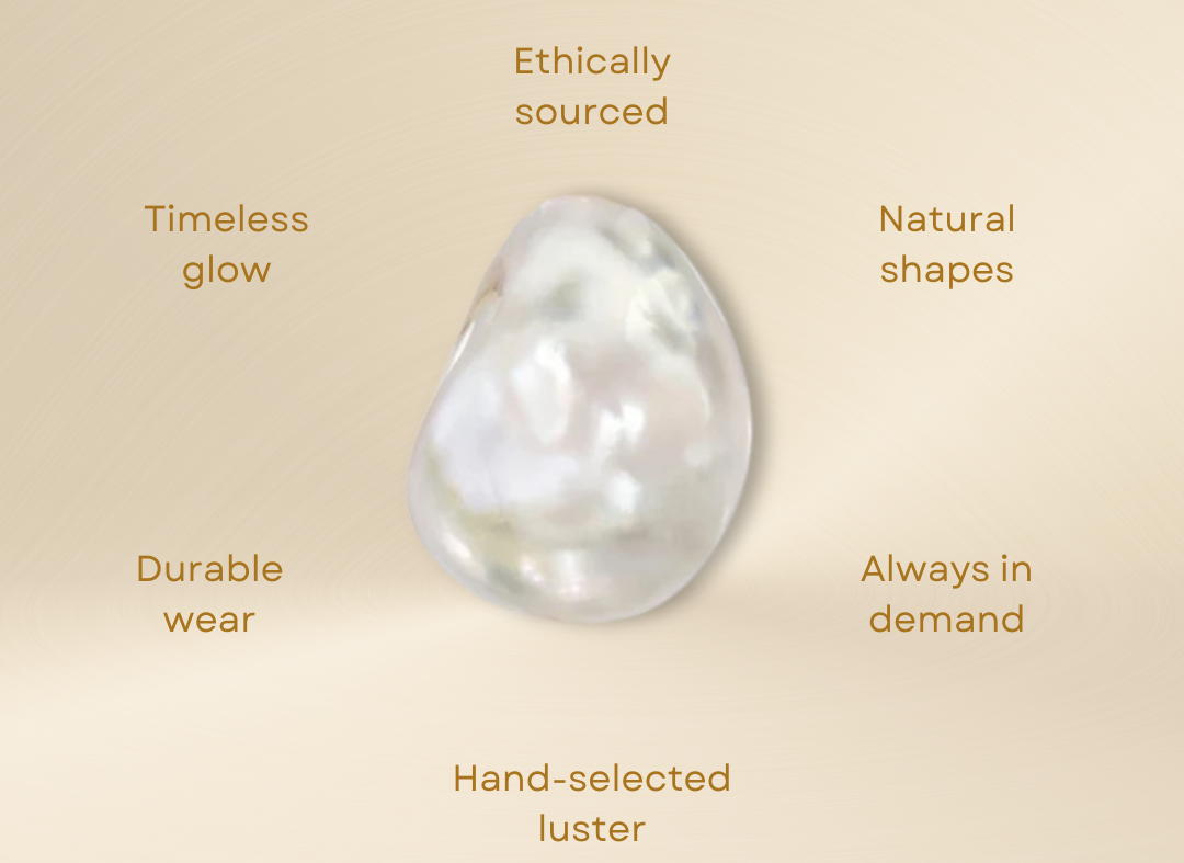 Freshwater Pearl Necklace – 18K Gold Charm Holder | Waterproof Stainless Steel Jewelry