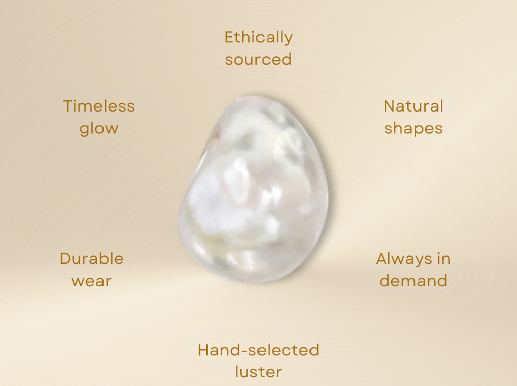 Gold Pearl Bow Charm – 18K Gold Pendant | Stainless Steel Freshwater Jewelry