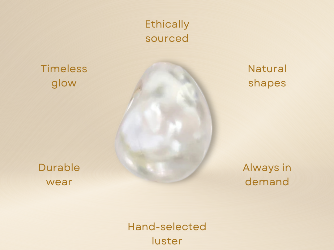 Gold Pearl Bow Charm – 18K Gold Pendant | Stainless Steel Freshwater Jewelry