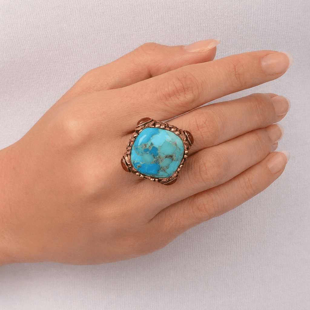 Wilder Blue Turquoise Golden Statement Ring