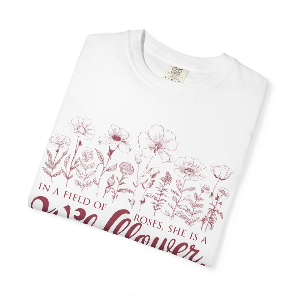Wildflower Graphic Tee – Soft Cotton T-Shirt | Vintage Floral Shirt, Comfortable Casual Wear - T-Shirt | Sunflower Soul Boutique