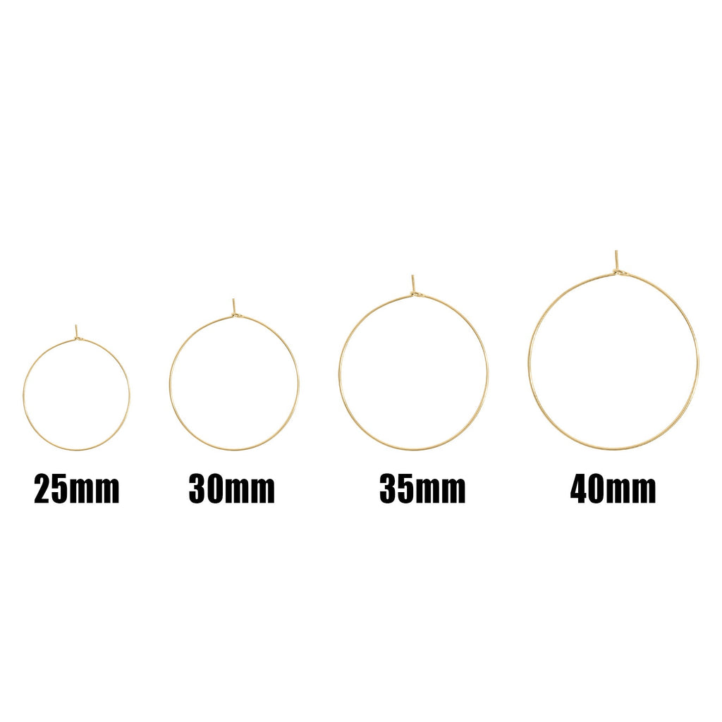 Gold Hoop Earrings – Lightweight 18K Gold Wire Hoops | Hypoallergenic Stainless Steel