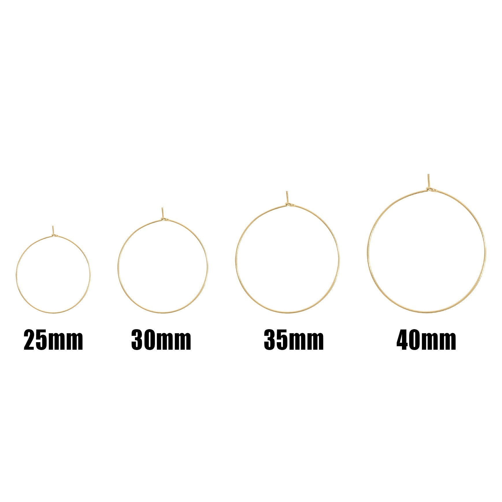 Gold Hoop Earrings – Lightweight 18K Gold Wire Hoops | Hypoallergenic Stainless Steel