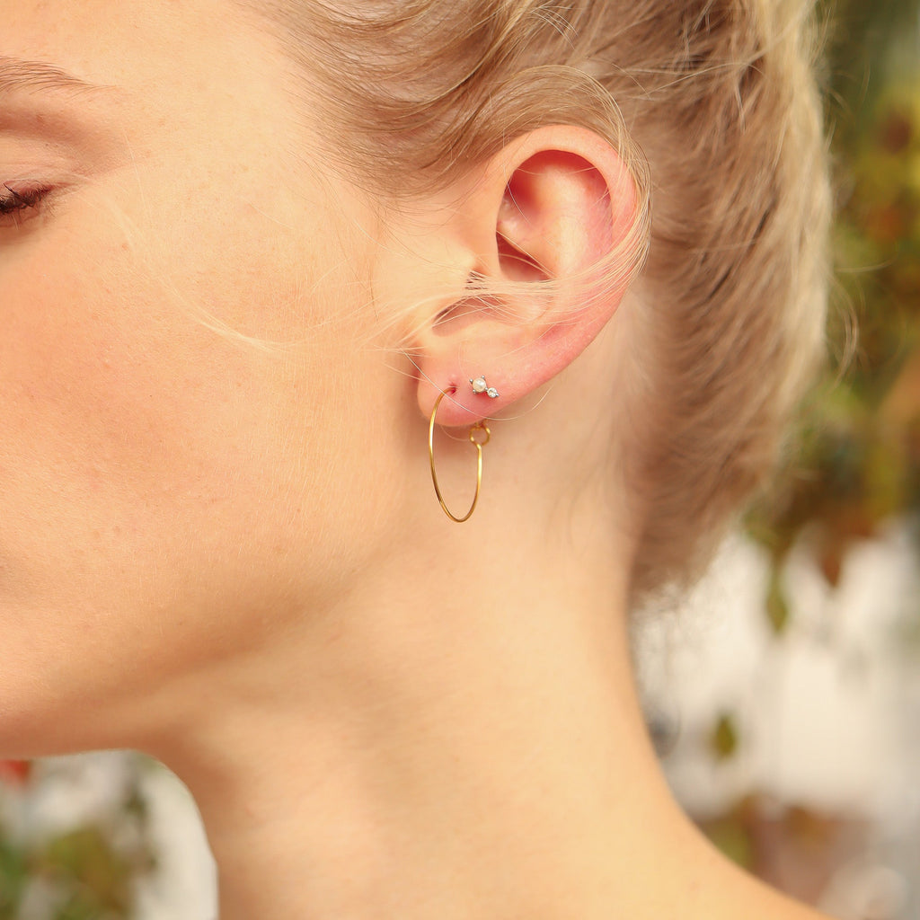 Gold Hoop Earrings – Lightweight 18K Gold Wire Hoops | Hypoallergenic Stainless Steel